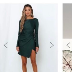 HELLO MOLLY NWT EXPRESSED PERMISSION DRESS FOREST GREEN SIZE XS